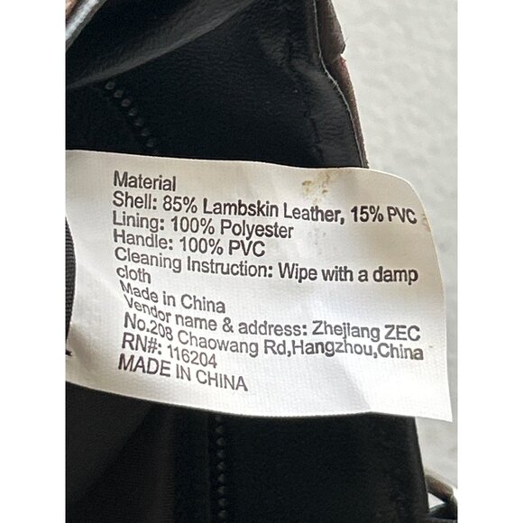 Vintage Brown Patchwork Leather Shoulder Bag With Multiple Zipper Pockets - Picture 4 of 8